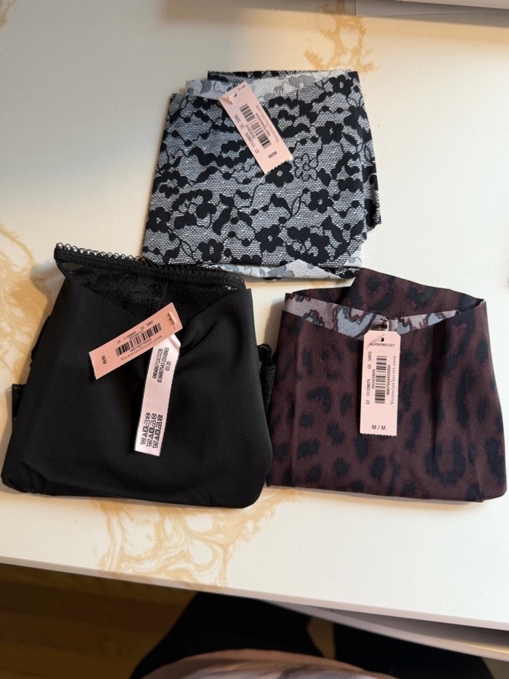 Girls' Black, Gray & Brown Printed No Show Bottoms - Set of 3